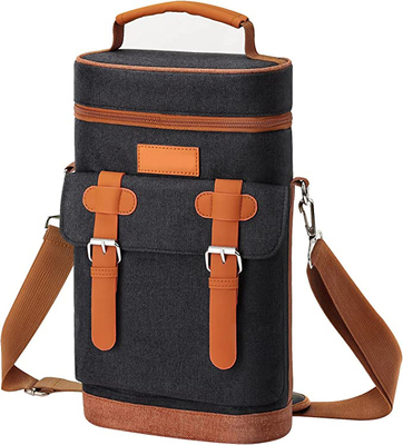 acheter 600D Polyester thermique personnalisé Cooler Cooler Sac 2 Bouteille Portable Porteur online manufacture