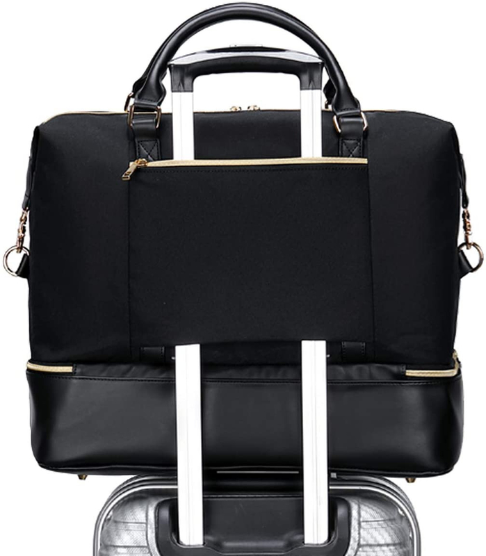 Sacs de voyage en cuir pour hommes et femmes avec manche de chariot 17.3x14.5x8.3