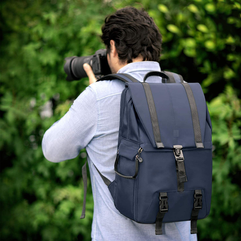 Sac à dos de voyage personnalisé résistant à l'eau gros ordinateur portable et caméra DSLR
