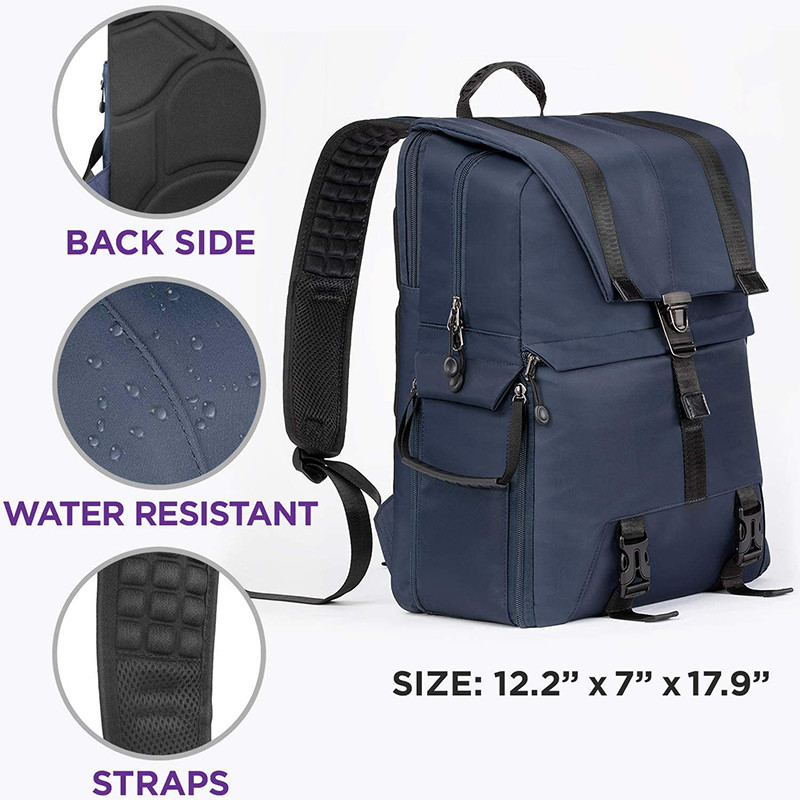Sac à dos de voyage personnalisé résistant à l'eau gros ordinateur portable et caméra DSLR