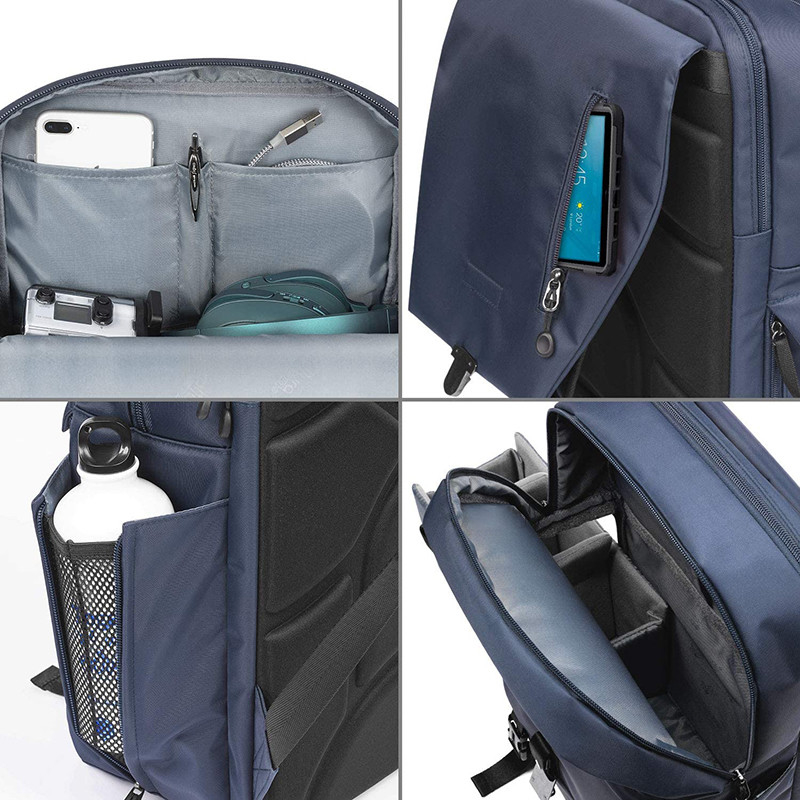 Sac à dos de voyage personnalisé résistant à l'eau gros ordinateur portable et caméra DSLR