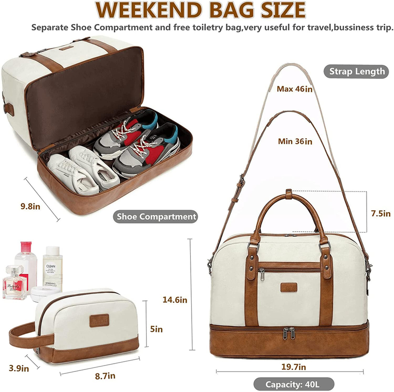 Sacs à dos de voyage élégants avec compartiment portable toilettes 19 pouces 19,7 x 9,8 x 14,6 