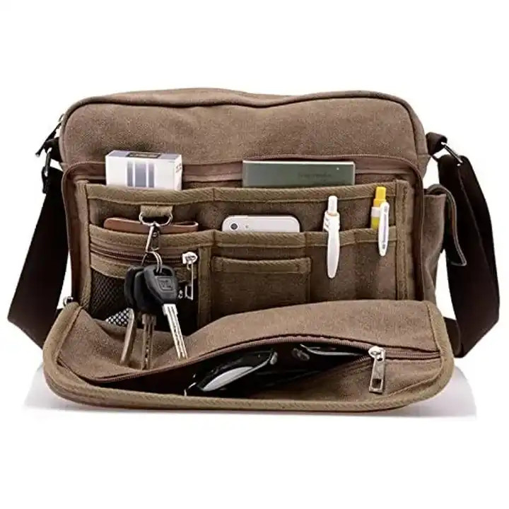 Portatif en toile offset imprimé sac de messagerie crossbody pour femmes 13,8 x 4 x 10,8 pouces