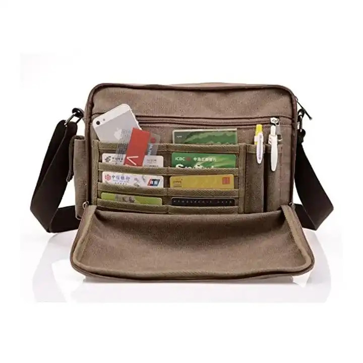 Portatif en toile offset imprimé sac de messagerie crossbody pour femmes 13,8 x 4 x 10,8 pouces