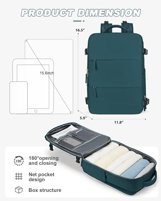 Compagnie aérienne imperméable approuvée Portez un ordinateur portable Université Randonnée voyage sac à dos avec boîte à chaussures Pour les femmes Hommes