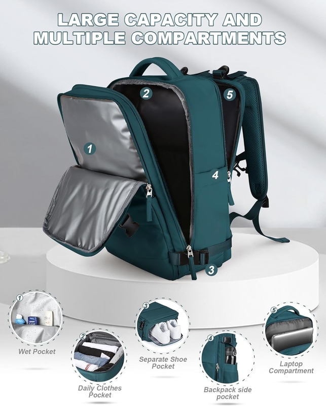 Compagnie aérienne imperméable approuvée Portez un ordinateur portable Université Randonnée voyage sac à dos avec boîte à chaussures Pour les femmes Hommes