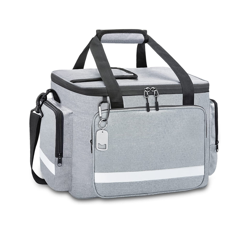 Sac de refroidisseur à rouleaux isolés en argent blanc avec fermeture à glissière