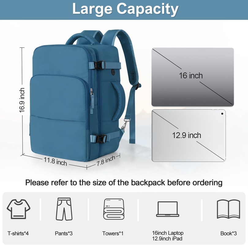 Imperméable pour les affaires Pour la randonnée Casual Portez sur le sac de voyage Vol approuvé Adapté portable 16 pouces