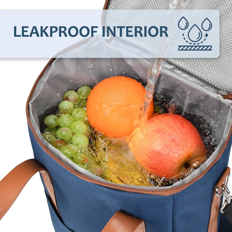 Xl sac de refroidisseur isolé personnalisé pour l'épicerie 6 bouteilles de vin 8.6X7.1X12.5 