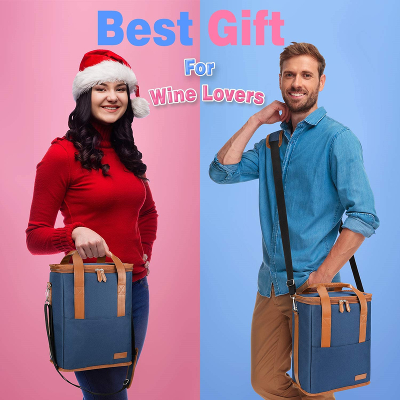 Xl sac de refroidisseur isolé personnalisé pour l'épicerie 6 bouteilles de vin 8.6X7.1X12.5 