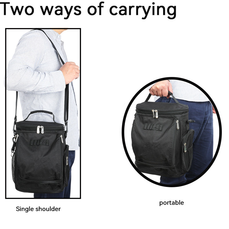 Unisexe à 10 boîtes, noir, à grande capacité, sac de golf isolé, coulissante de voyage personnalisée, avec épaule
