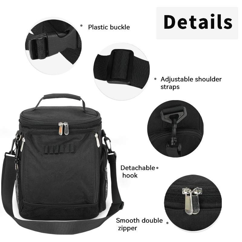 Unisexe à 10 boîtes, noir, à grande capacité, sac de golf isolé, coulissante de voyage personnalisée, avec épaule