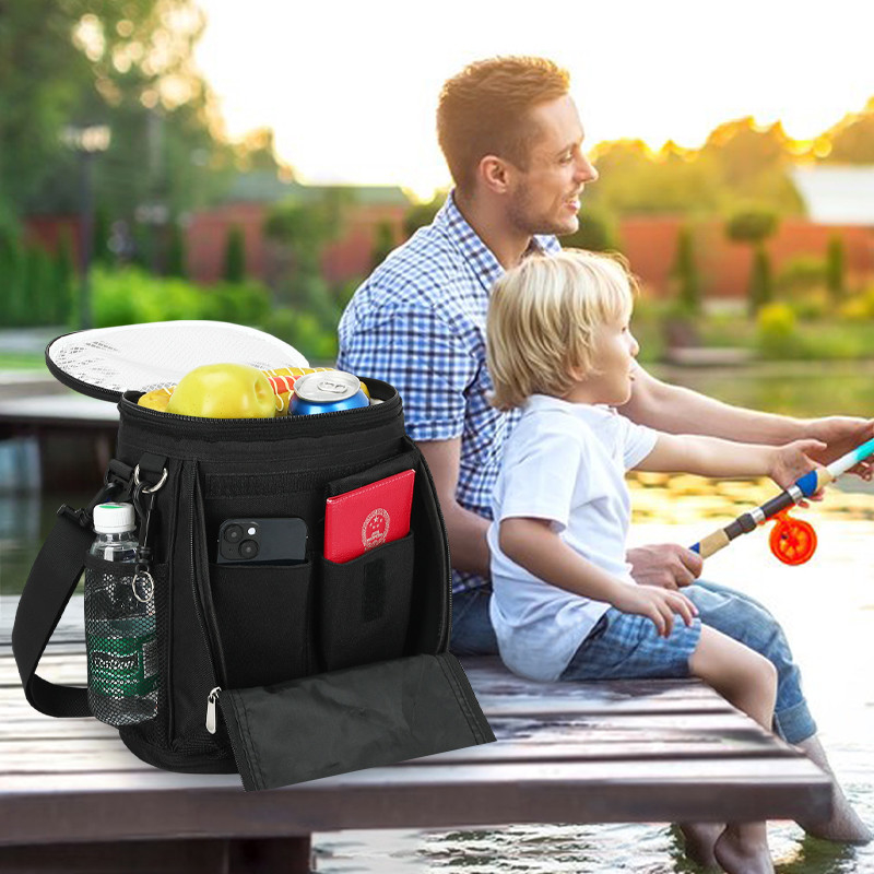 Unisexe à 10 boîtes, noir, à grande capacité, sac de golf isolé, coulissante de voyage personnalisée, avec épaule
