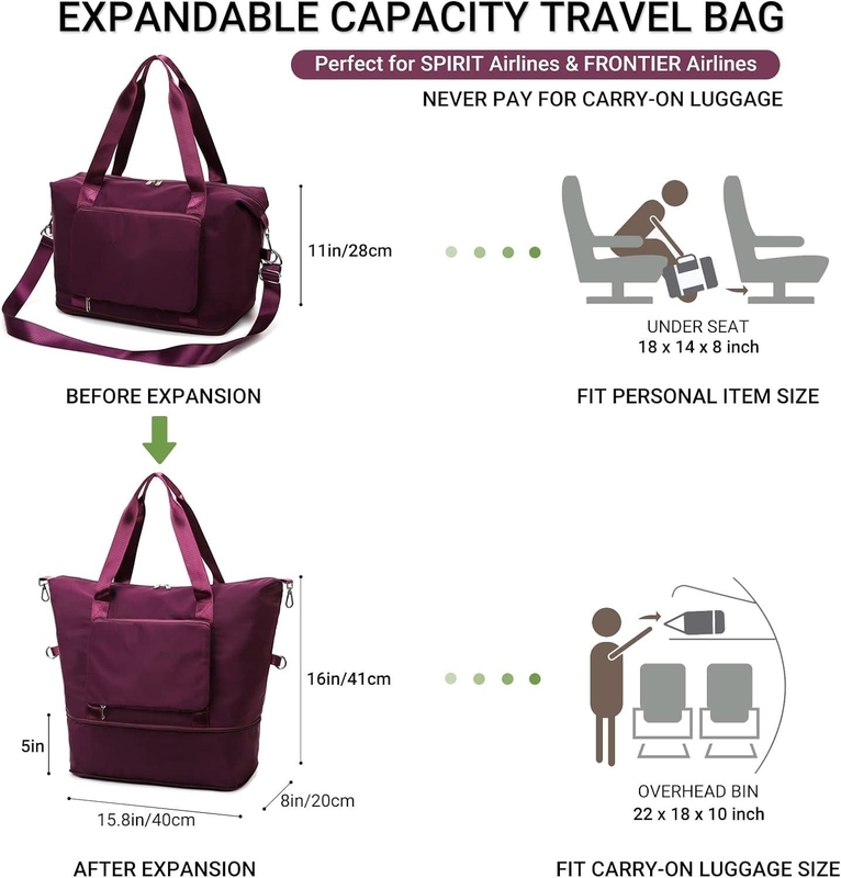 Sac de séparation sec et humide expandable de grande capacité