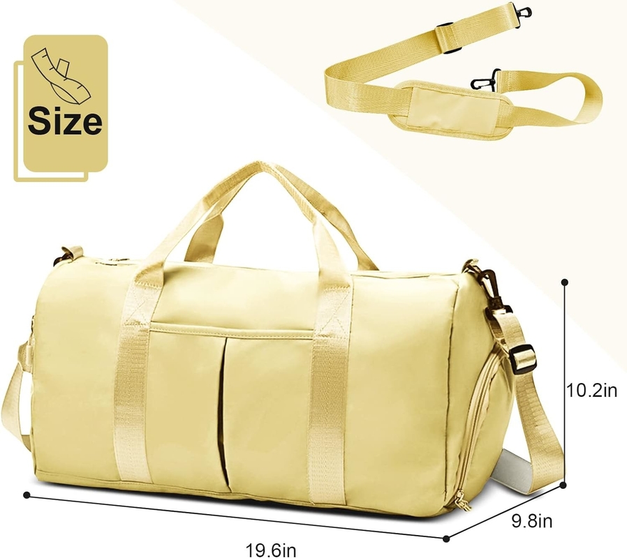 Yoga Gym Sports en plein air Week-end Nuit Sac de voyage Couleur jaune clair Taille grande
