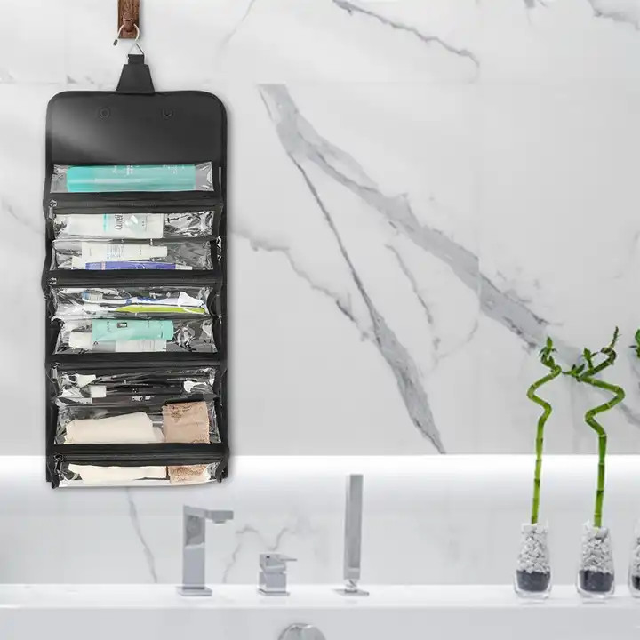 Sac de lavage suspendu en PVC élégant 28*13,5*13,5 cm Pour les toilettes pour hommes