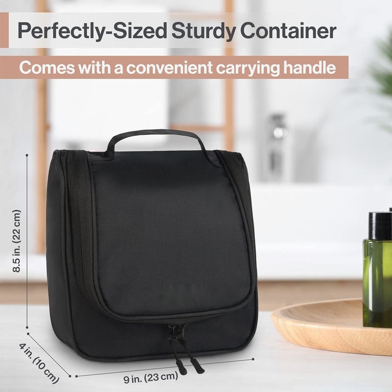 Sac de toilette suspendu pour les voyages en noir pour le maquillage et le rasage