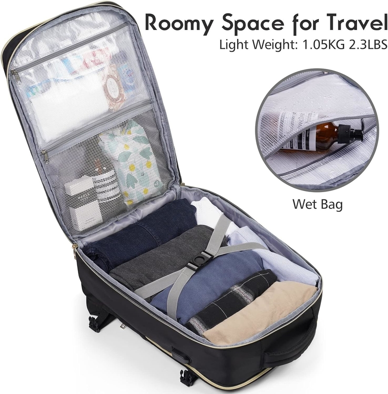 Grand vol approuvé Porte-avion résistant à l'eau anti-vol sac de voyage occasionnel Adapté portable 17 pouces avec port de charge USB
