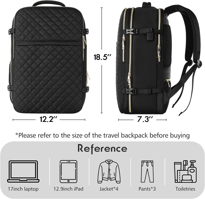 Grand vol approuvé Porte-avion résistant à l'eau anti-vol sac de voyage occasionnel Adapté portable 17 pouces avec port de charge USB
