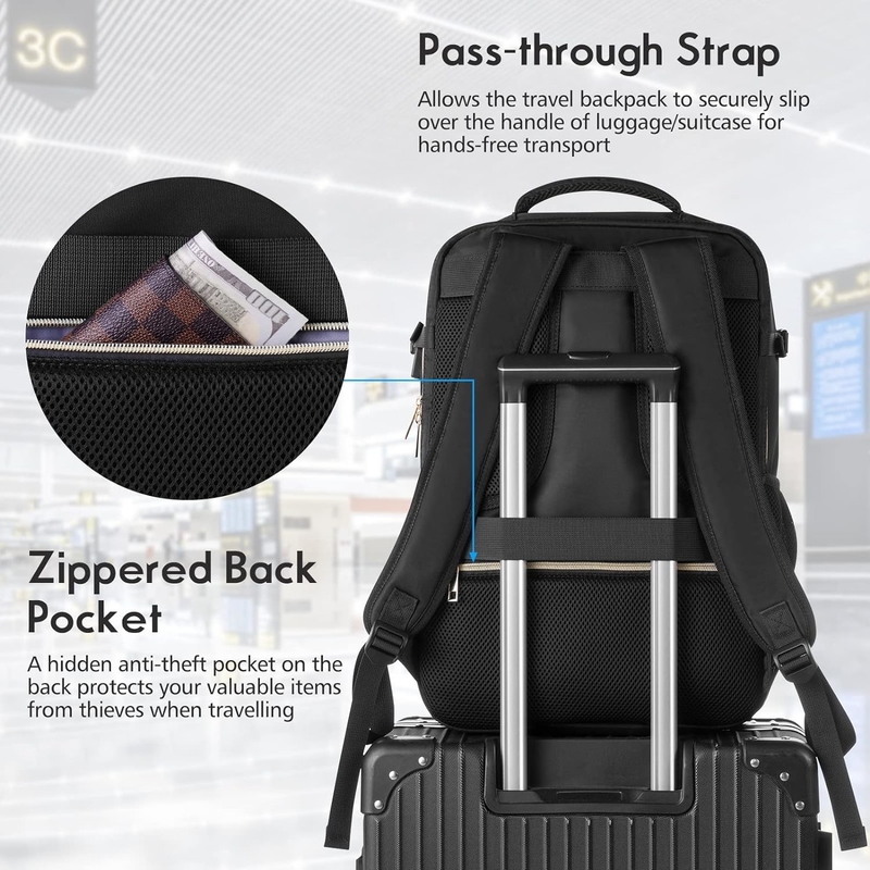 Grand vol approuvé Porte-avion résistant à l'eau anti-vol sac de voyage occasionnel Adapté portable 17 pouces avec port de charge USB