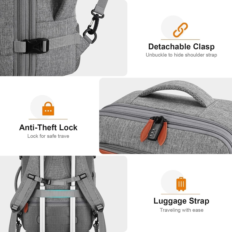 42L Port sur bagage vol approuvé élargissable bretelles cachées sac de voyage week-end avec cubes d'emballage