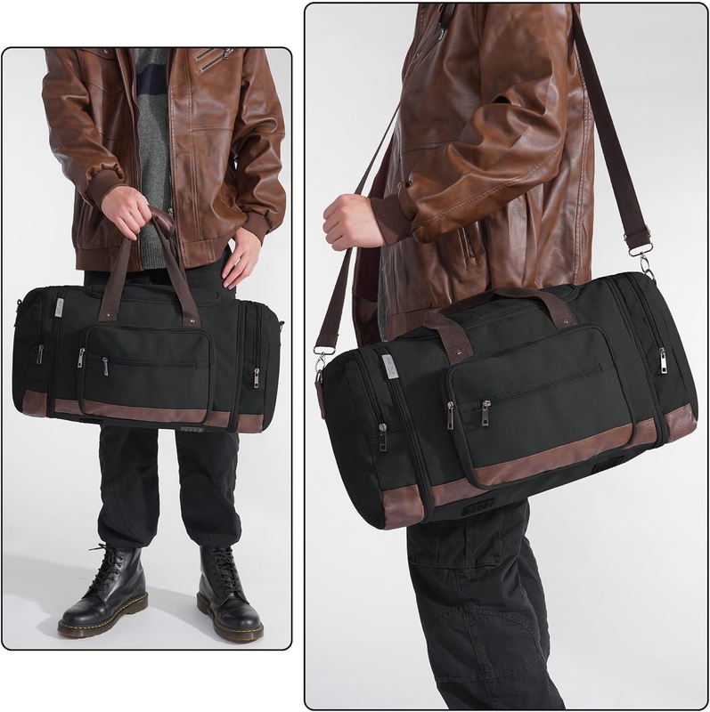 Grandes capacités sac de voyage week-end pratique à transporter bagages hommes sac à dos toile crossbody