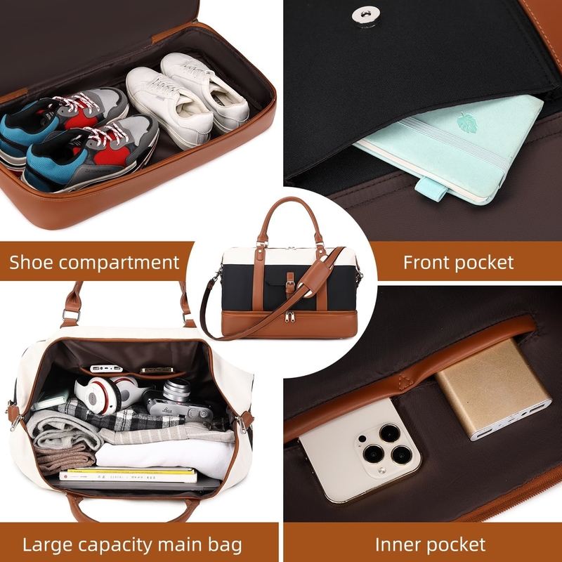 Cavas Weekender Port sur sac de voyage duffel avec des chaussures en cuir Compartiment pour hommes