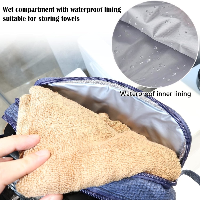 Bleu de la marine organisateur de toilettes résistant à l'eau sac de voyage pour les accessoires de voyage toilettes