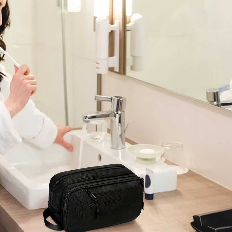 Organisateur de sac de toilette personnalisé de voyage Sac écologique organisateur cosmétique suspendu 3 couches