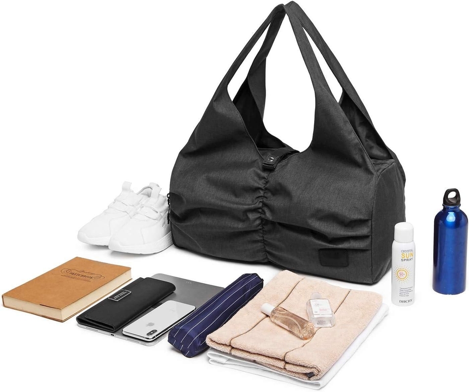Polyester noir Yoga Gym Sports Sacs personnalisables avec poches de rangement humides et secs