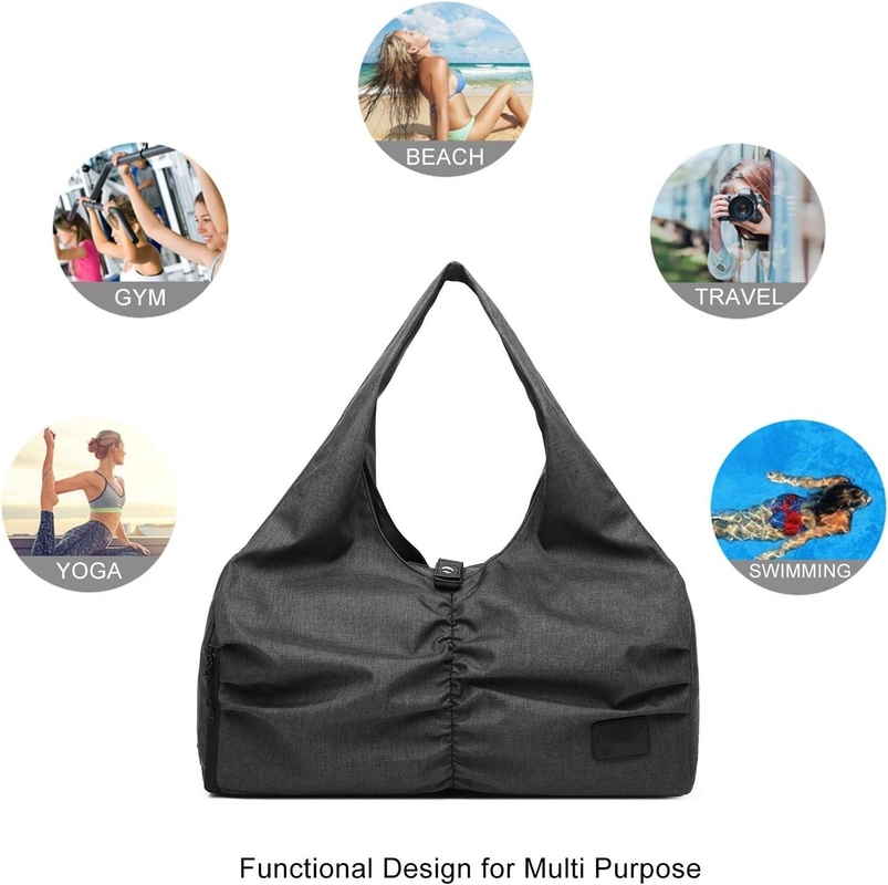 Polyester noir Yoga Gym Sports Sacs personnalisables avec poches de rangement humides et secs