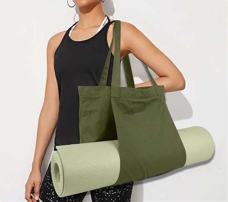 Grand durable couleur verte coton sport personnalisable sacs à dos avec chaussures compartiment poche