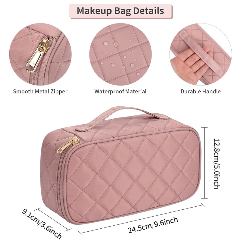 Portable rose mignon petit pinceau de maquillage organisateur sac de voyage personnalisé avec compartiment