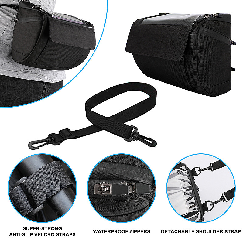 Écran tactile Vélo sac téléphonique Vélo étanche étui téléphonique portefeuille sac extérieur 20x8x10cm