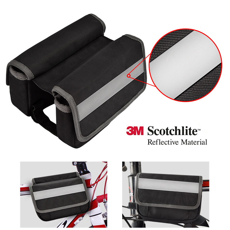 Gros sac de téléphone pour vélo OEM imperméable à l'eau arrière sous le siège sac à bande réfléchissante pour le cyclisme 7X6X5 