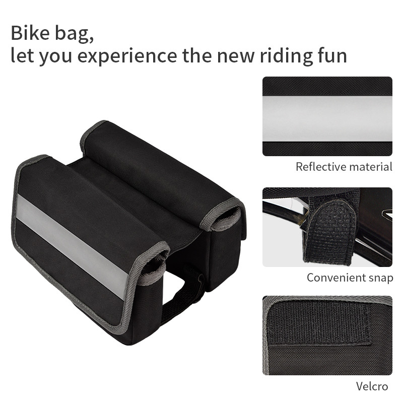 Gros sac de téléphone pour vélo OEM imperméable à l'eau arrière sous le siège sac à bande réfléchissante pour le cyclisme 7X6X5 