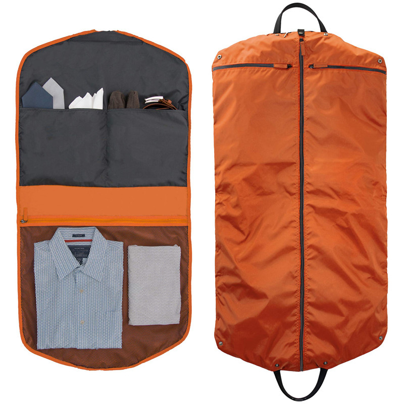 2 en 1 sac à dos de vêtement portatif sur les hommes costume accrocheur fermeture à glissière poches 1.1LBS