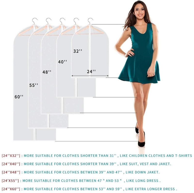 Sac de voyage en PVC transparent suspendu sur mesure Pour les robes longues Vêtements Fermeture éclair