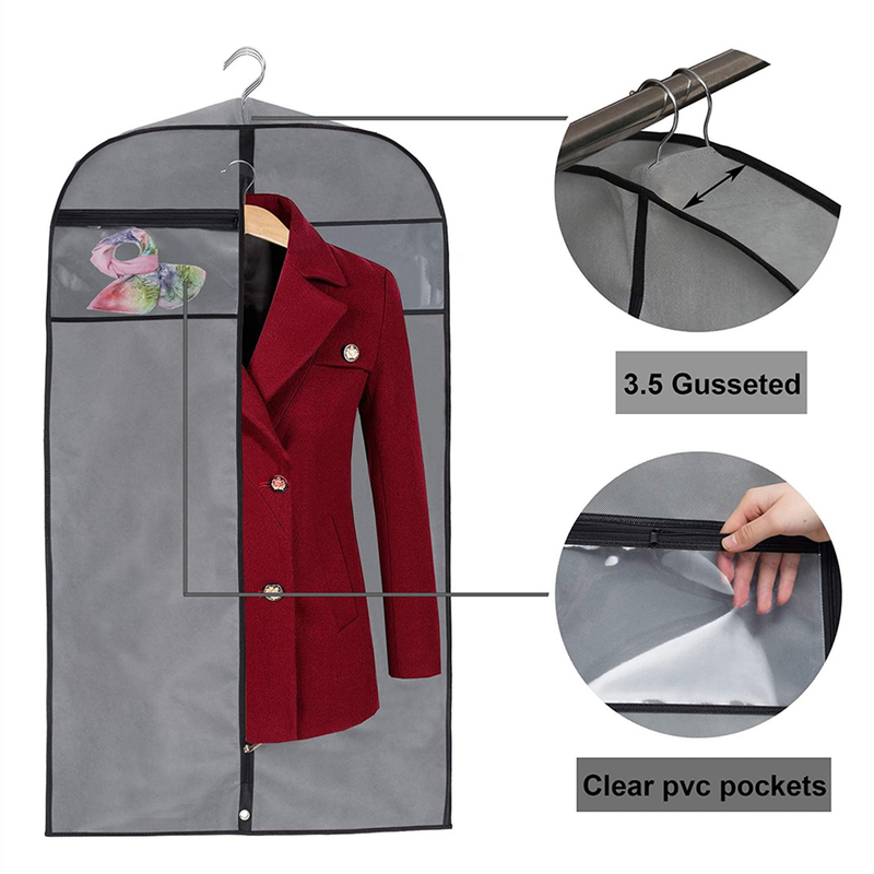 Tissu Léger sac de voyage sur mesure pour vêtements pour combinaisons Protecteur Fermeture à glissière suspendue 24x32 