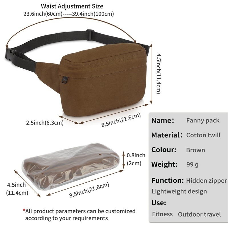 MTB Motocycle Corps croisé ceinture de taille sac pour femmes Sling Épaule de randonnée 8.5X2.5X4.5 