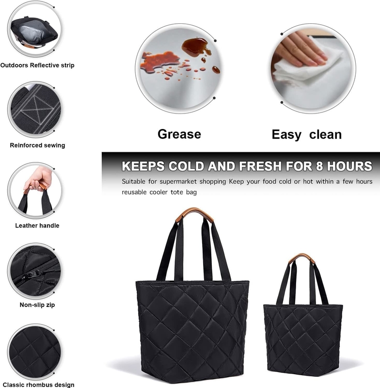 Transport Grand sac isolant réutilisable de l'épicerie Tote Picnic Cooler personnalisé de voyage Pour la nourriture froide ou chaude