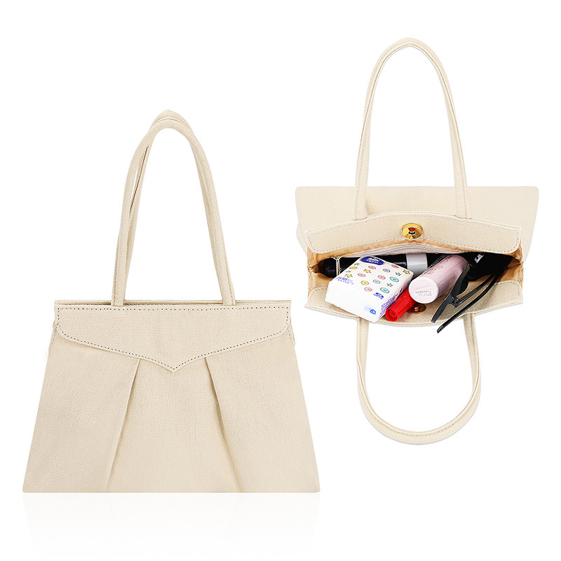Sacs de magasinage écologiques réutilisables Sacs de sac en toile durable Bouton fermeture à glissière 10x7 