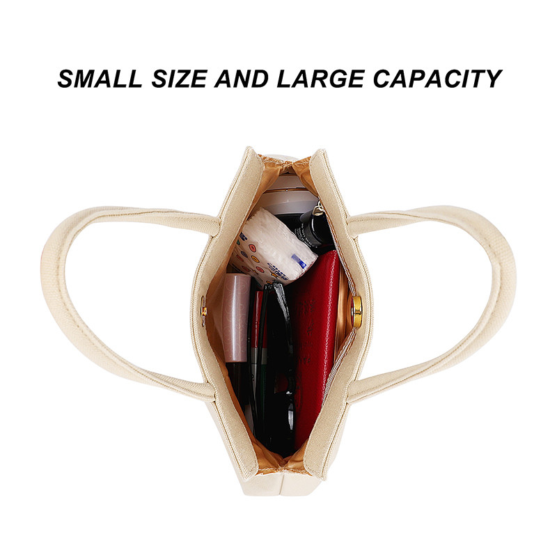 Sacs de magasinage écologiques réutilisables Sacs de sac en toile durable Bouton fermeture à glissière 10x7 