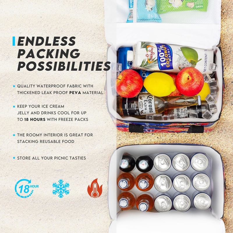 Portable Collapsible Cooler à sac isolant étanche Léger Grand Doux avec épaule rembourrée