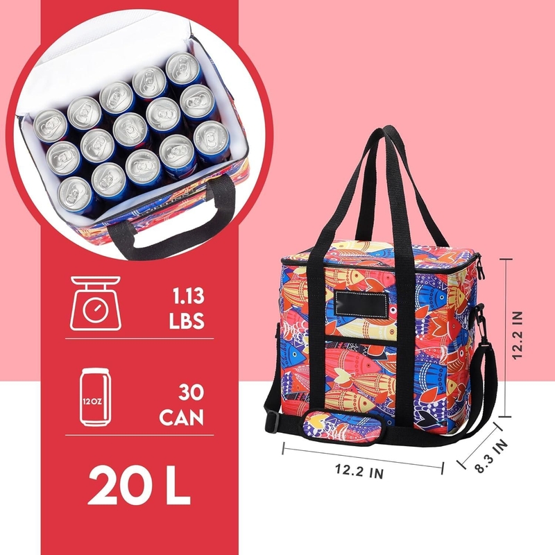 Portable Collapsible Cooler à sac isolant étanche Léger Grand Doux avec épaule rembourrée