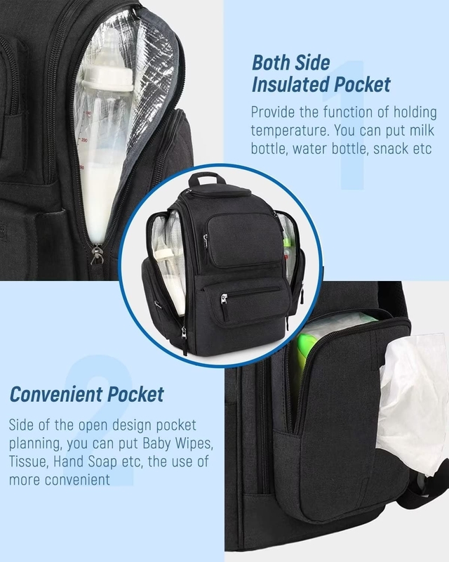 Sac de voyage personnalisé à couches multifonctionnelles résistant à l'eau avec 2 poches isolantes latérales pour hommes femmes