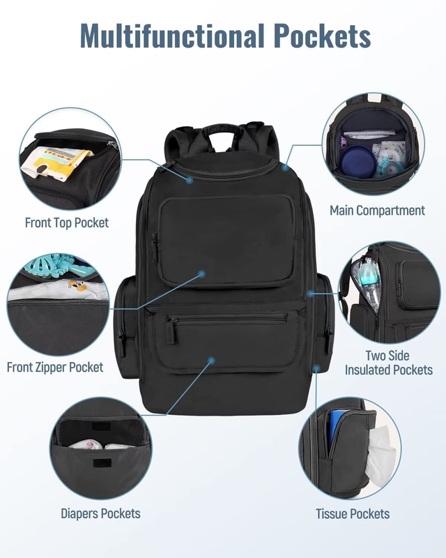 Sac de voyage personnalisé à couches multifonctionnelles résistant à l'eau avec 2 poches isolantes latérales pour hommes femmes