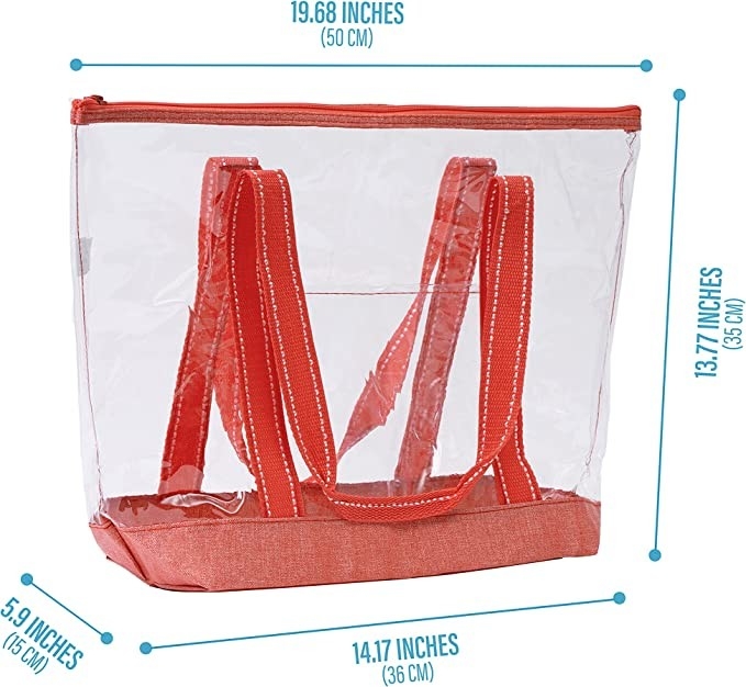 14 pouces sacs de magasinage personnalisés avec logo PVC Clear Tote Bag stade piscine extérieure