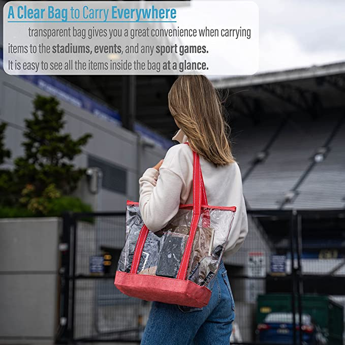 14 pouces sacs de magasinage personnalisés avec logo PVC Clear Tote Bag stade piscine extérieure