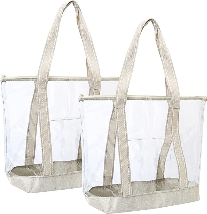 Sacs de magasinage personnalisés transparents Porteur sac à dos en PVC transparent Stade Plage extérieure 14x5x13